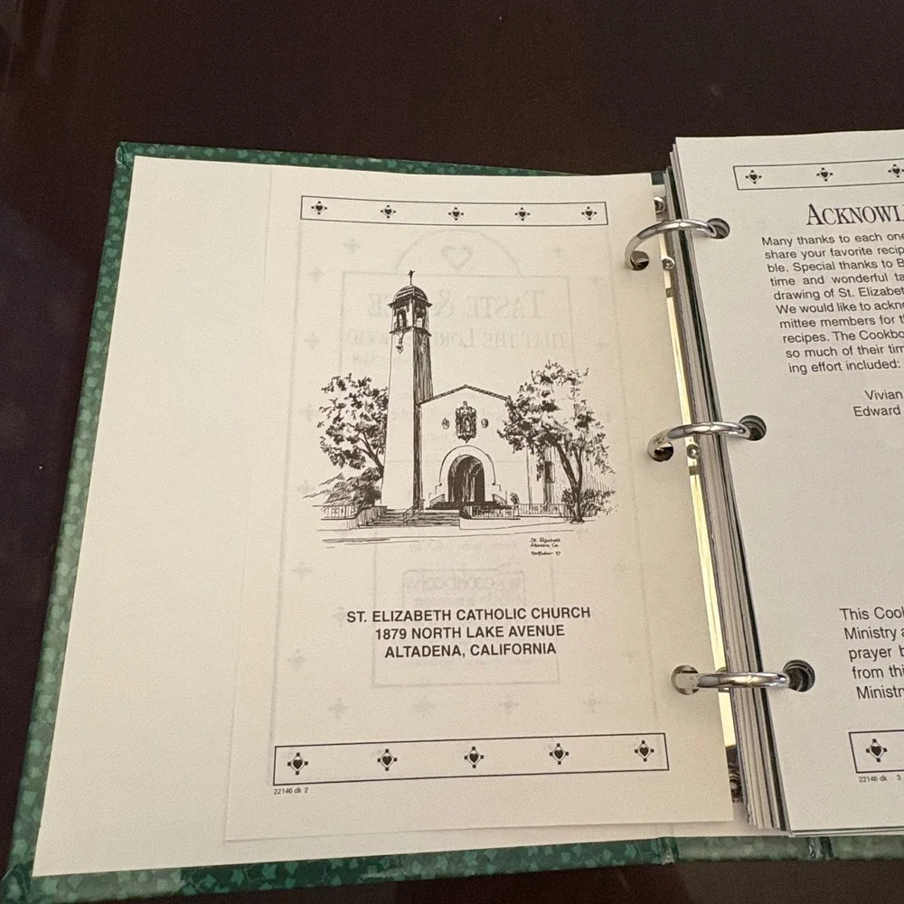 Taste‎ & See St Elizabeth Community Cookbook Altadena CA 1997 Catholic Church